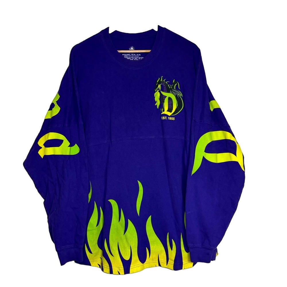 Disneyland Resort Maleficent Spirit Jersey Mens 2XL Purple Green Cotton Pullover